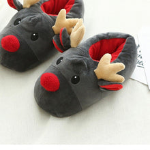 Load image into Gallery viewer, Fashion Women Warm Slippers Autumn Winter Soft Plush Christmas Deer Cotton Slippers Home Indoor Cute Slippers Warm Home Slippers Woman'S Plush Cotton Shoes Comfy Slipper For Girls Indoor Outdoor Soft Bottom Non-Slip Floor Shoes
