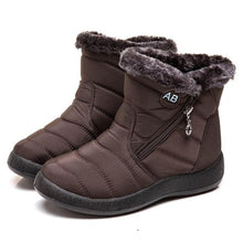 Load image into Gallery viewer, Fashion Womens Waterproof Boots Snow Boots For Winter Casual Lightweight Ankle Warm Winter Boots Fur Lined Warm Ankle Boots Slip On Waterproof Outdoor Booties Comfortable Shoes For Women
