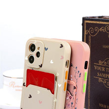 Load image into Gallery viewer, Fashionable Anti-Scratch Soft Lining Protective Case For iPhone Cases Card Holder Cute Flower Heart Phone Case For iPhone 12 13 Mini Pro Beautiful Design  Soft Iphone Case
