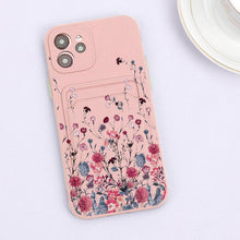 Load image into Gallery viewer, Fashionable Anti-Scratch Soft Lining Protective Case For iPhone Cases Card Holder Cute Flower Heart Phone Case For iPhone 12 13 Mini Pro Beautiful Design  Soft Iphone Case

