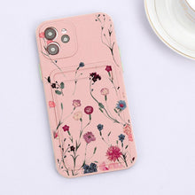 Load image into Gallery viewer, Fashionable Anti-Scratch Soft Lining Protective Case For iPhone Cases Card Holder Cute Flower Heart Phone Case For iPhone 12 13 Mini Pro Beautiful Design  Soft Iphone Case
