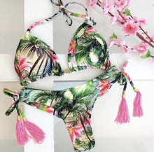 Load image into Gallery viewer, Fashionable Bikini Swimwear Women Swimsuit Female Bikini Set Knot Push Up Bathing Suit Comfortable Summer Women's Ribbed Tie Bikini Lace Up Bottom String Swimsuit Swim Wear
