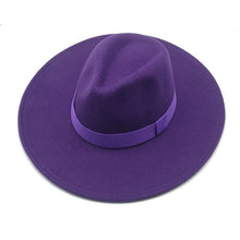 Load image into Gallery viewer, Fashionable Fedora Hats Women Wide Brim Dress Caps  Women's Fedora Hats Elegant Wide Brim Fedora Hat  Wedding Men Hat Warm Retro Style Belt 56-58cm
