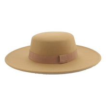 Load image into Gallery viewer, Fashionable Fedora Hats Women Wide Brim Dress Caps  Women's Fedora Hats Elegant Wide Brim Fedora Hat  Wedding Men Hat Warm Retro Style Belt 56-58cm
