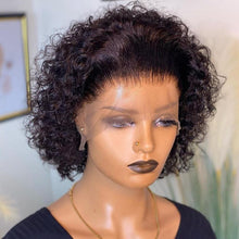 Load image into Gallery viewer, Fashionable Pixie Cut Wig Short Curly Human Hair Wigs Human Hair Wig 13X1 Lace Wig For Women Human Hair Pre Plucked For Black Women Gifts for Girlfriends
