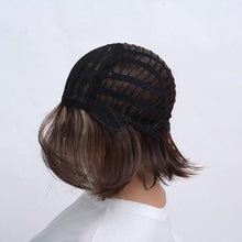Load image into Gallery viewer, Fashionable Trendy Straight Bangs Style Pixie Cut Synthetic Wig Brown Mixed Short Natural Full Wigs For Black Women For Black Women Gifts for Girlfriends
