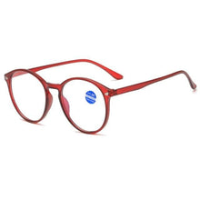 Load image into Gallery viewer, Fashionable Women And Men Round Reading Glasses Fashion Ultra Light Anti Blue Light Eyeglasses Unisex Stylish Eyeglasses Glasses Clear Lens Diopters +1+1.5+2+2.5+3+3.5+4
