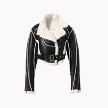Load image into Gallery viewer, Faux Leather Cropped Jacket
