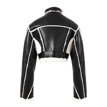 Load image into Gallery viewer, Faux Leather Cropped Jacket
