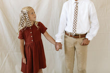 Load image into Gallery viewer, Fawn Gingham Boys Tie
