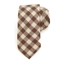 Load image into Gallery viewer, Fawn Gingham Men's Tie
