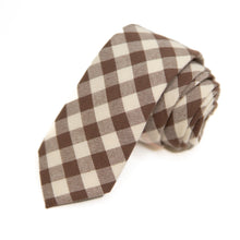 Load image into Gallery viewer, Fawn Gingham Men's Tie
