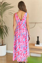 Load image into Gallery viewer, New Summer Abstract Floral V-Neck Maxi Dress – Elegant, Artistic Print, Flattering Silhouette, Sophisticated Glamour
