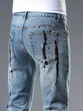 Load image into Gallery viewer, Men's Splatter-Paint Style Slim Fit Jeans
