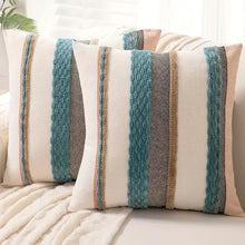 Load image into Gallery viewer, Boho Striped Chenille Throw Pillowcases
