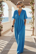 Load image into Gallery viewer, Women's V-Neck Empire-Waist Crinkle Gauze Maxi Dress

