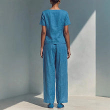 Load image into Gallery viewer, Women's Loose Short-Sleeve Top &amp; High-Waist Pants Set – Plus Size Friendly
