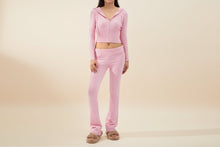 Load image into Gallery viewer, Women’s Knitted Hooded Two-Piece Set – Cardigan &amp; High-Waisted Pants Suit
