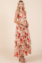 Load image into Gallery viewer, New Summer Layered Floral Sweetheart Neck Maxi Dress For Women – Romantic and Feminine Floral Dress with Layered Skirt
