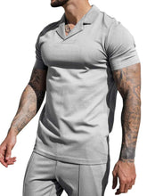 Load image into Gallery viewer, Men's Plus Size Short Sleeve Top and Shorts Set
