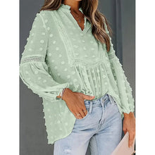 Load image into Gallery viewer, Women’s Long‑Sleeve V‑Neck Business Casual Blouse

