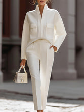 Load image into Gallery viewer, Women's Urban Commuter Pocketed Long-Sleeve Top &amp; Pants Two-Piece Set
