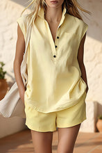 Load image into Gallery viewer, Women's Casual Sleeveless Cardigan Top &amp; Shorts Set | Two-Piece Summer Outfit
