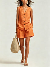 Load image into Gallery viewer, Women's Sleeveless Vest Top &amp; Shorts Set
