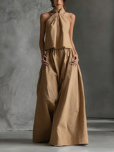 Load image into Gallery viewer, Loose-Fitting Sleeveless Top and Wide-Leg Pants Two-Piece Set.
