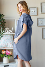Load image into Gallery viewer, Full Size Ribbed Short Sleeve Hooded Dress – Casual Ribbed Hooded Dress, Stylish Short Sleeve Dress, Comfortable Ribbed Dress, Trendy Hooded Dress, Fashionable Ribbed Dress, Easy Fit Hooded Dress, Versatile Short Sleeve Dress
