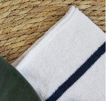 Load image into Gallery viewer, Women’s Knit Button Cardigan with Striped Short Sleeves
