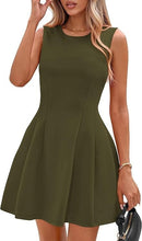 Load image into Gallery viewer, Sleeveless Solid Color Pleated Dress | Flared Midi Casual
