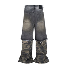 Load image into Gallery viewer, DISTRESSED SPLIT CAMO DENIM
