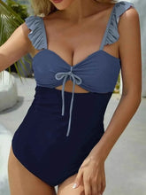 Load image into Gallery viewer, Trendy Cutout Ruffled : Spaghetti Strap One-Piece Swimwear
