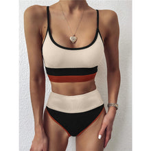 Load image into Gallery viewer, Female Swimsuit High Waist Bikini Women High Waist Bikini Set Two Piece Swimsuits Bikini Top With Bottoms Bathing Suits For Teens Girls Women Swimwear Two-pieces Bikini Set Sport Bathing Suit Swim Lady
