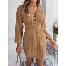Load image into Gallery viewer, Women’s Cable Knit Sweater Dress
