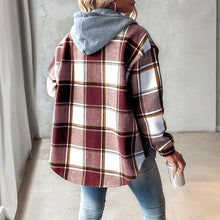 Load image into Gallery viewer, Women's Plaid Hoodie Long Sleeve Jacket With Pocket
