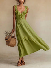 Load image into Gallery viewer, Sleeveless Ruffle Detail High-Waist Maxi Dress – 7 Colors, S–3XL
