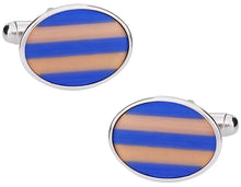 Load image into Gallery viewer, Fiber Optic Oval Cufflinks
