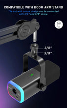 Load image into Gallery viewer, Dynamic USB/XLR Microphone with Touch Mute Button and Headphone Jack for PC and Gaming
