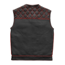 Load image into Gallery viewer, Finish Line - Red Checker - Men's Motorcycle Leather Vest
