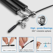 Load image into Gallery viewer, Fitness Jump Rope Exercise Light Bearing Skipping Ropes Metal Speed  Gym Training Equipment Mens Speed Jumping Rope For Training Fitness Exercise Adjustable Adults Workout Skipping Rope For Men And Women
