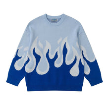 Load image into Gallery viewer, Flame Jacquard Loose Fit | Round Neck | Hip Hop | Sweater - # GIAA23510040
