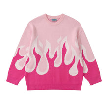 Load image into Gallery viewer, Flame Jacquard Loose Fit | Round Neck | Hip Hop | Sweater - # GIAA23510040
