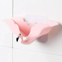 Load image into Gallery viewer, Flamingo Soap Dish Keep Soap Dry Clean Shower Soap Saver Tray Plastic Adhesive Drain Sponge Holder Bathroom Tool Soap Dish with Drains Soap Holder with Hooks Easy Dry SoapTray Easy Cleaning Soap Saver Extend Soap Life Powerful Adhesive No Drilling
