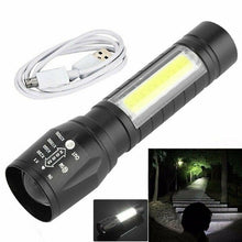 Load image into Gallery viewer, Flashlights Rechargeable USB Portable Super Bright Waterproof Zoomable Portable  LED Focus Flashlight Mini Torch Tactical Flash Light Torch Light  Camping Hiking
