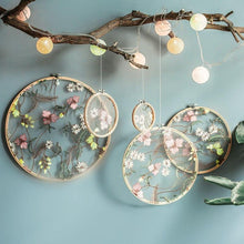 Load image into Gallery viewer, Flat Round Net Embroider Display Stand Net Yarn Wedding Ornaments Wall Hanging Decors Hot Decor for Living Room or Bedroom Unique Wall Art
