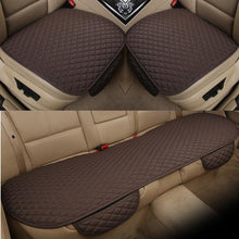 Load image into Gallery viewer, Flax Car Seat Cover Front Rear Linen Fabric Cushion Breathable Protector Mat Pad Universal Auto Interior Styling Truck  Car Seat Cushion Breathable Comfort Universal for Most Vehicles Automotive Interior Seat Protector Without Binding Pad Linen Mat Car In
