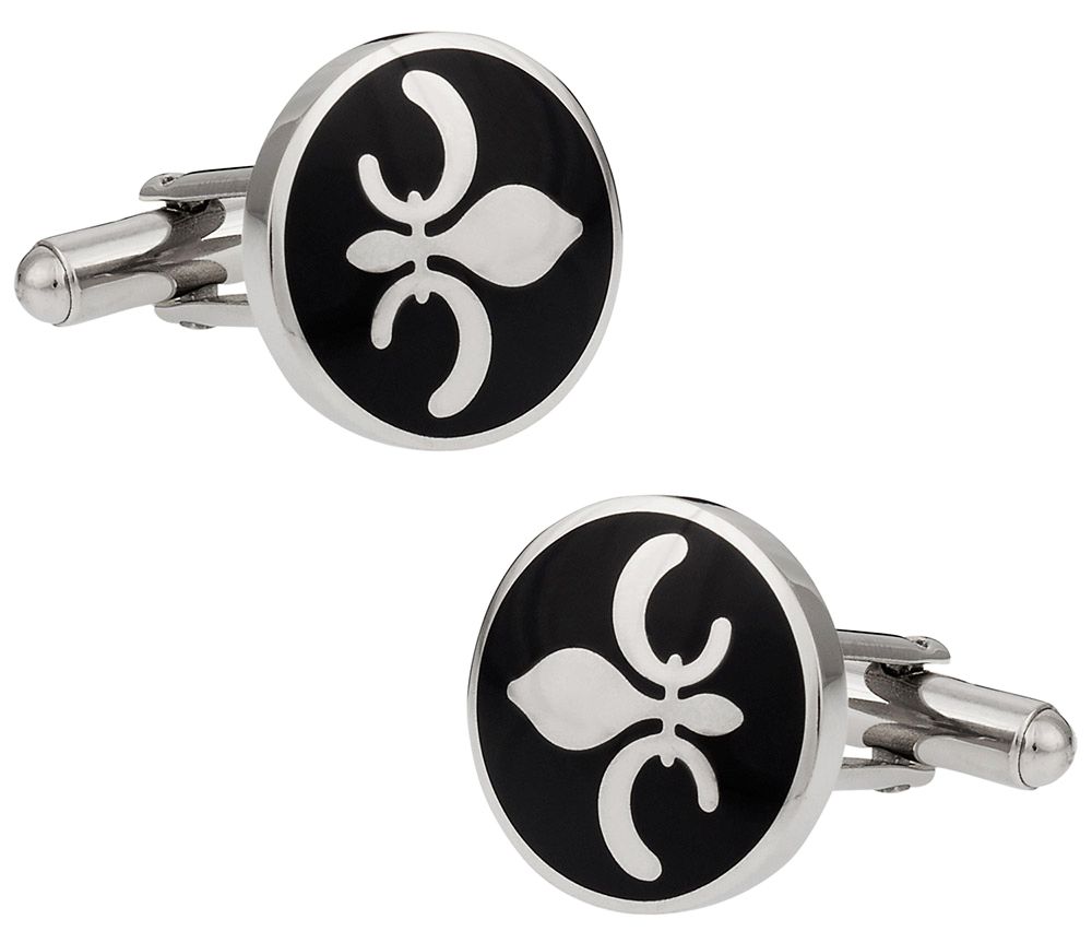 Fleur De Lis Cufflinks in Stainless Steel
