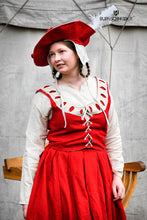 Load image into Gallery viewer, Landsknecht Bodice Flora Red/Natural
